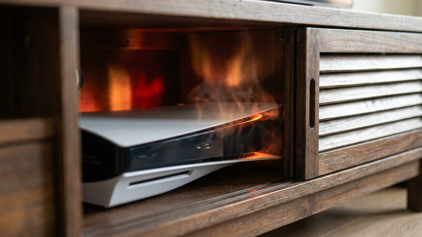 On s'obstine tous à enfermer la console dans le meuble TV : ce réflexe de rangement recycle pourtant en boucle un air à 36...